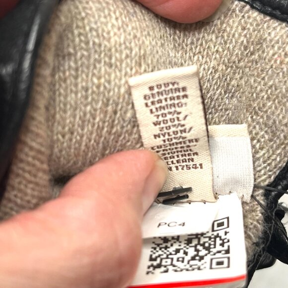 NEW UGG Black Quilted Leather Gloves Fringe Suede Wool Cashmere Lining Driving - Picture 8 of 9